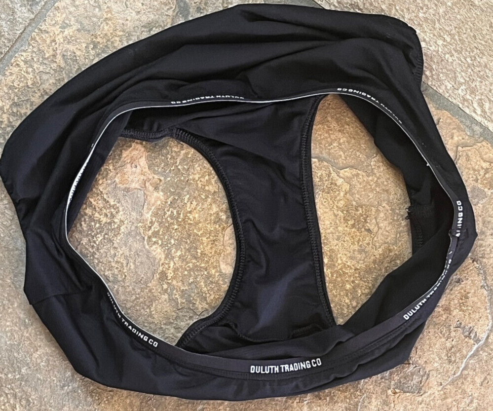 524 DULUTH Trading Co Medium Black Hi Cut Leg Signature Waist Brief Panty NWOT