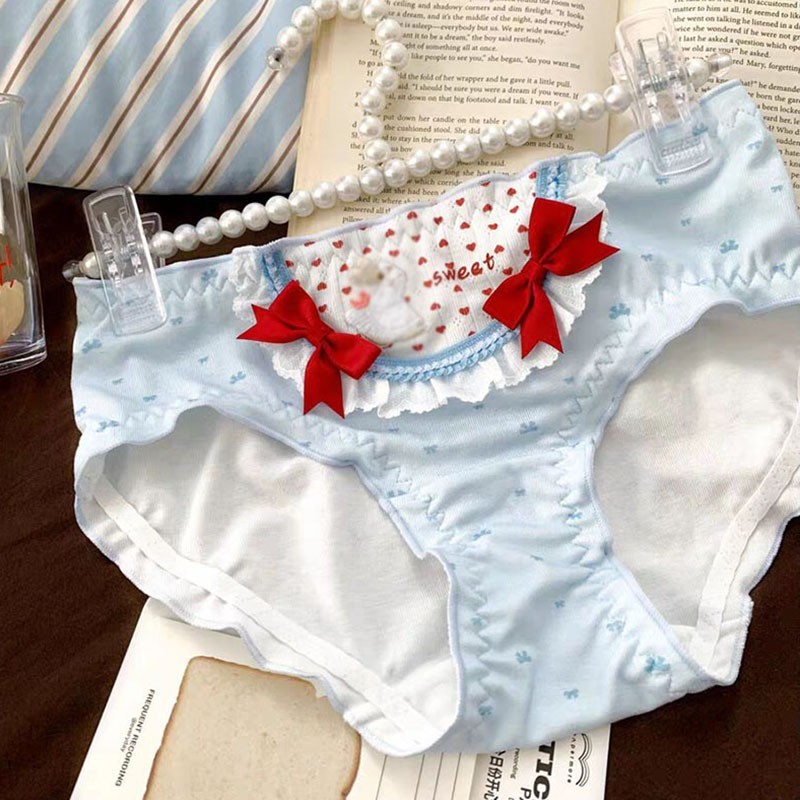 Lolita Kawaii Girls Bow Panties Briefs Cute Panty Japanese Students Underpants