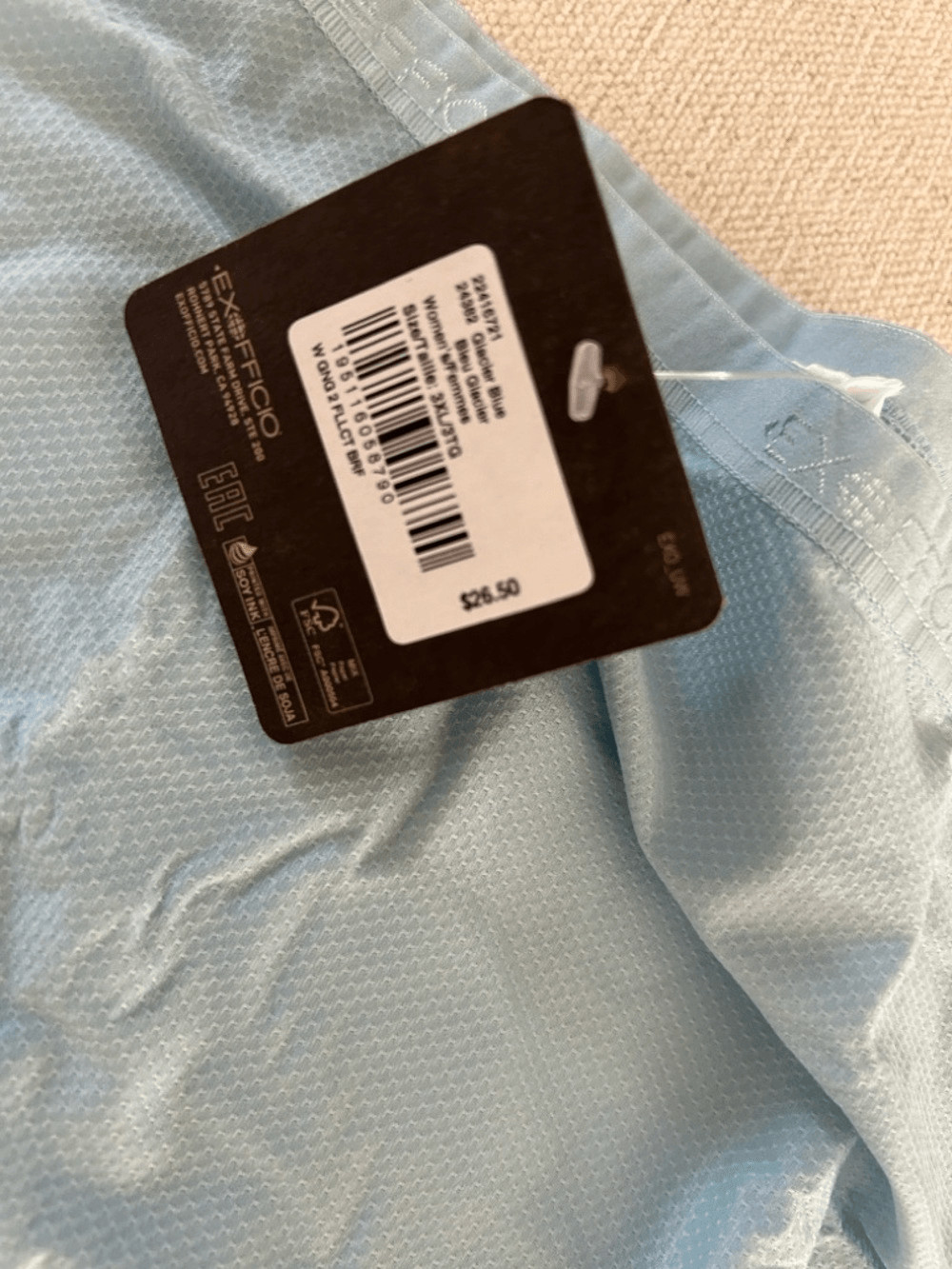 ExOfficio BUNDLE OF THREE Give-N-Go 2.0 Full Cut Brief -Glacier Blue, Size 3XL