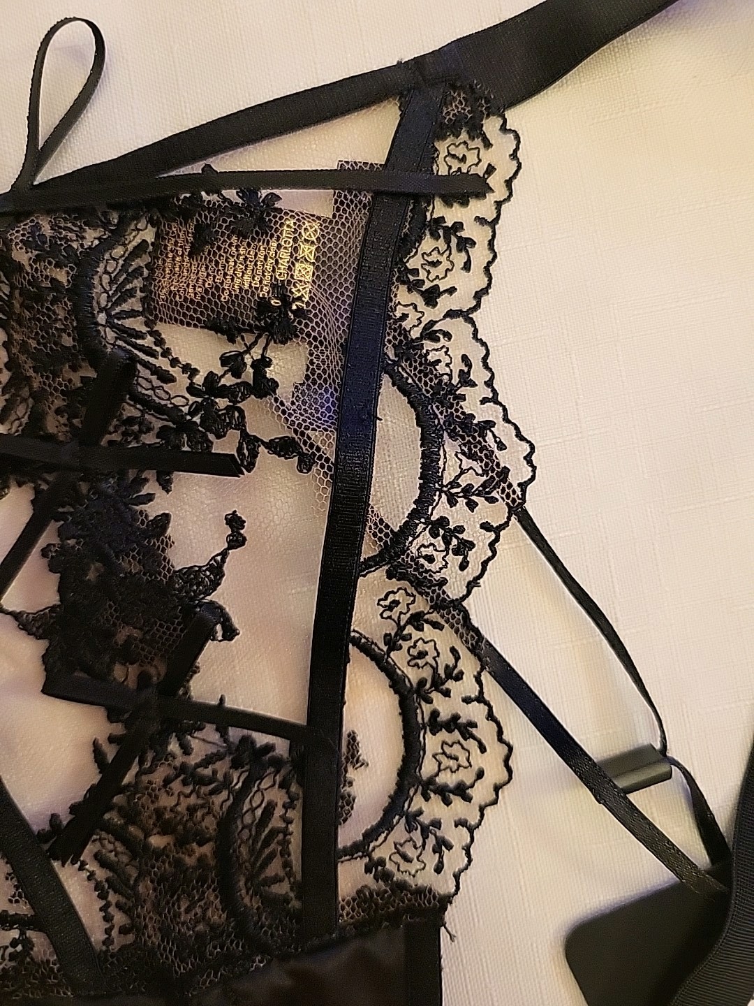 Honey Birdette Charlotta Thong Black Size XL RRP £55.00 Brand New With Tags