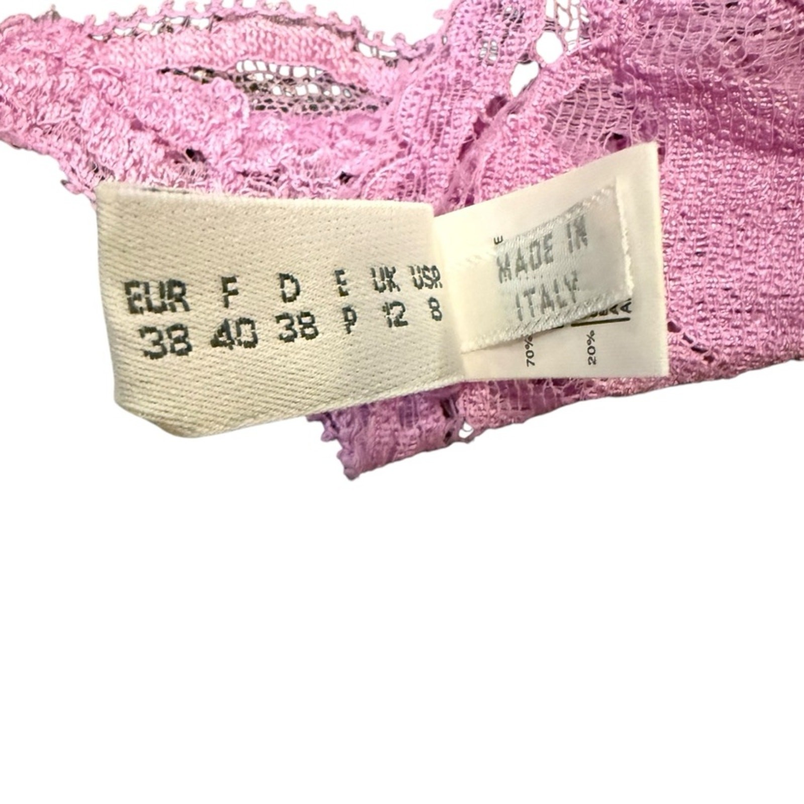 La Perla size 2 US 8 lavender lace thong designer lingerie coquette high v waist