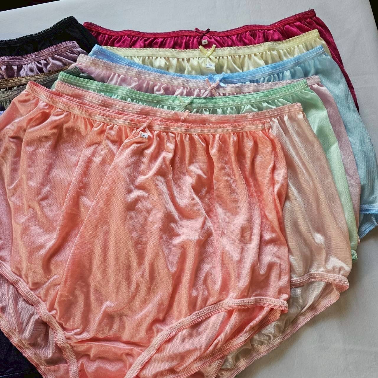 17 Big Underwear Nylon Granny Panties soft Silky Briefs Woman High Waist 42″-50″