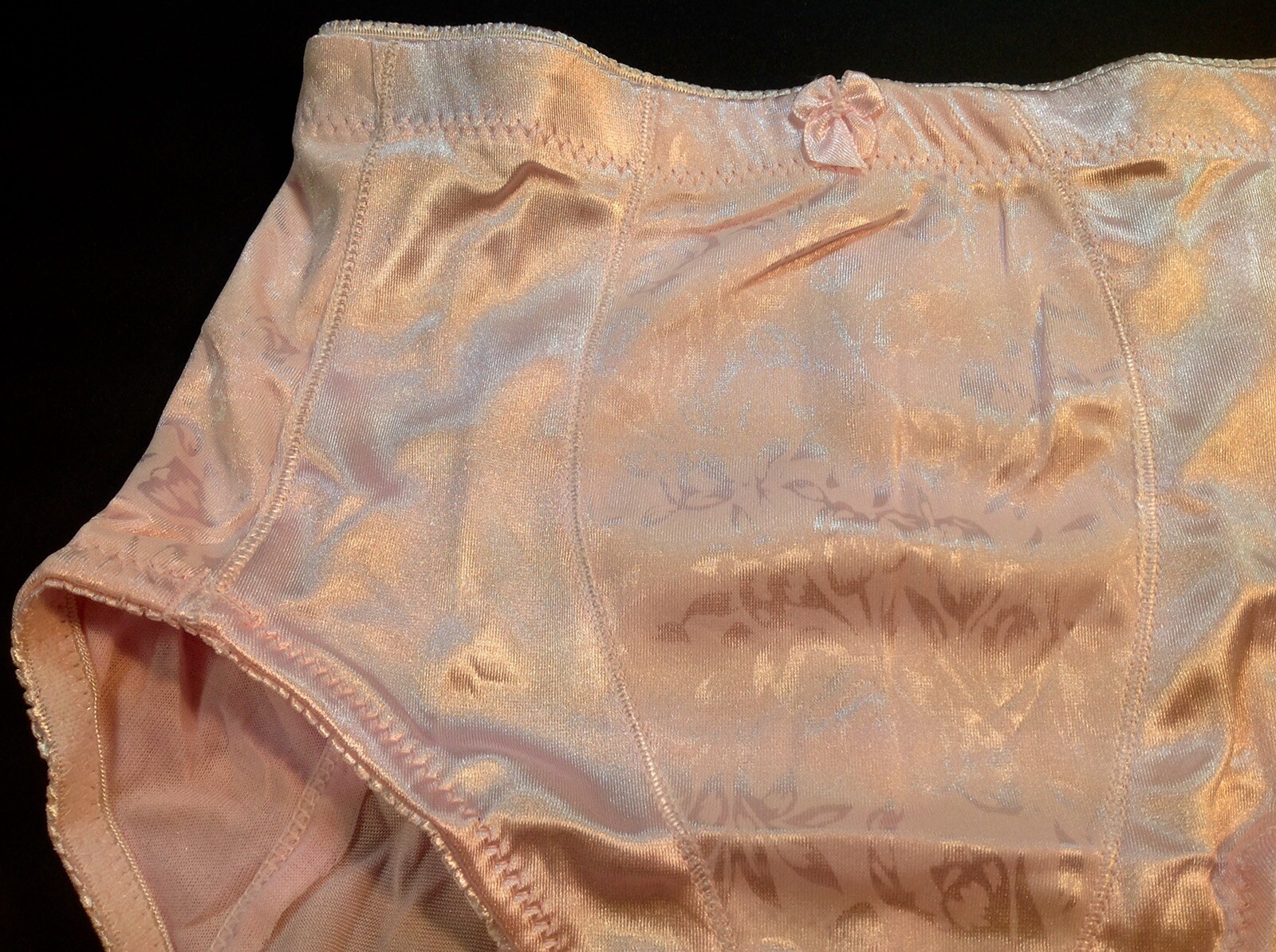 Women Control Panties Briefs EVA CERVANTES size L.satin Shiny Soft Sturdy Floral