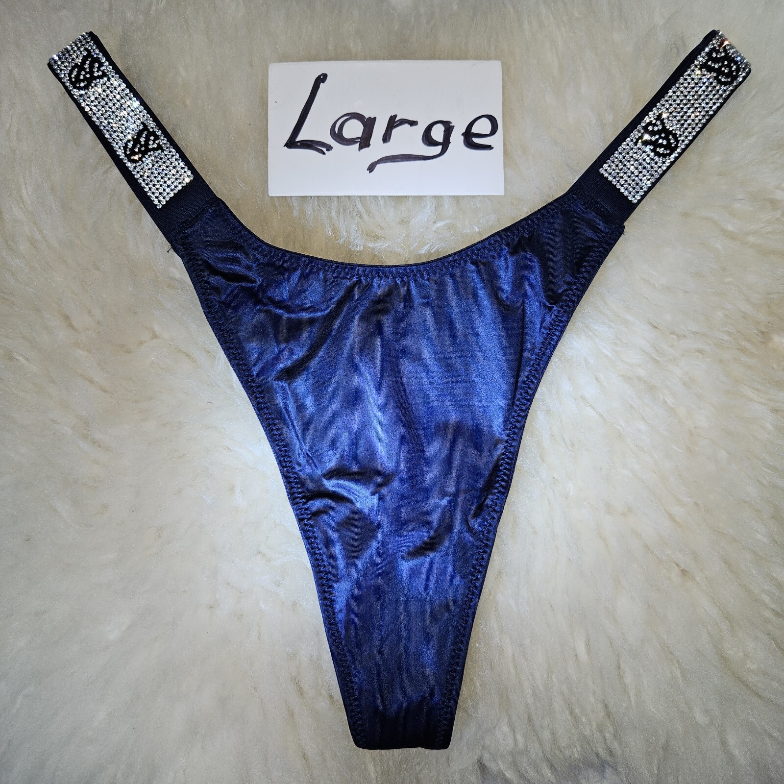 New! Victoria’s Secret Very Sexy rhinestone strap thong panty Large