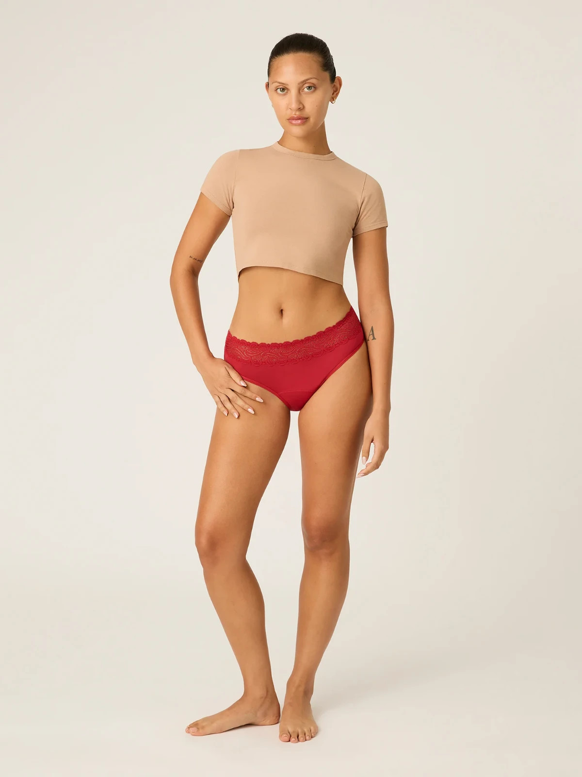 Modibodi Sensual Hi Waist Bikini UK14 Rouge Red Light Leak Proof Period Pants