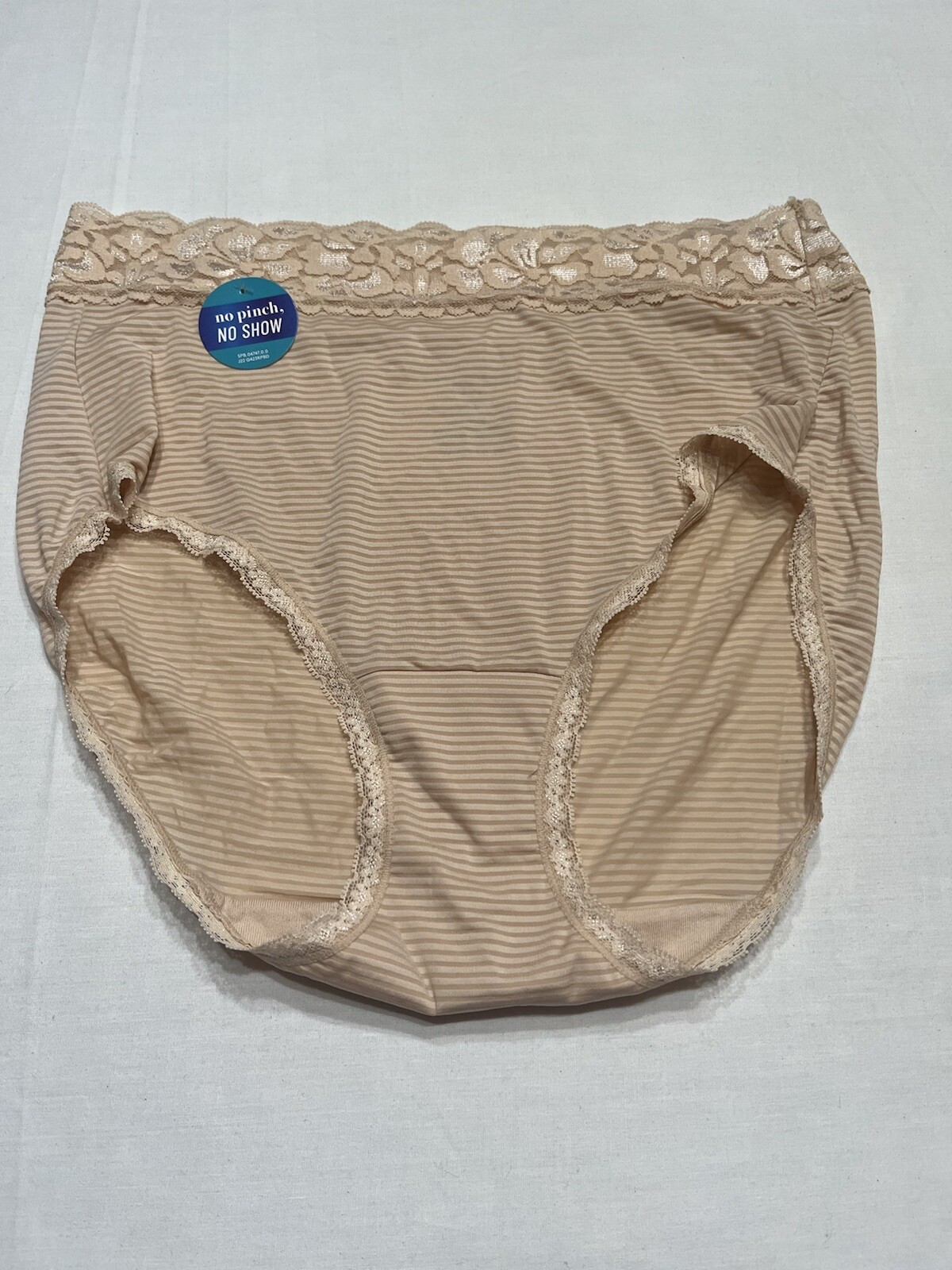 Vanity Fair Women’s 7/L No Pinch No Show Panties Beige High Waisted Underwear
