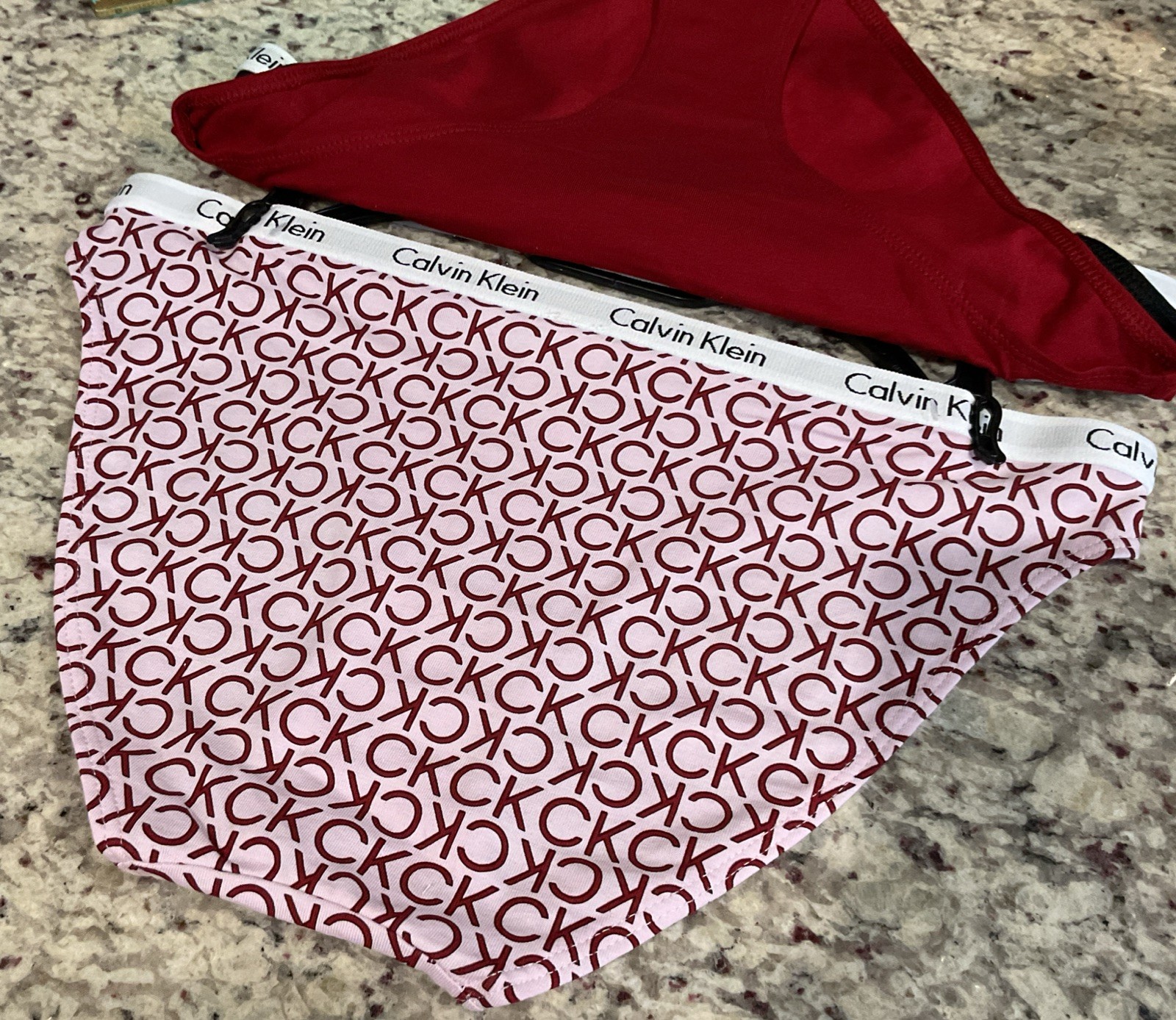 CALVIN KLEIN Women’s Sz M 3 Pack QP1258X-967 Pink CK,Maroon,Black MSRP $33 NWT