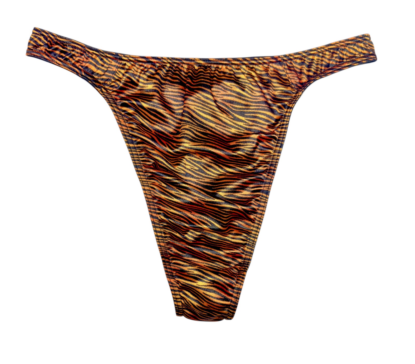 Second Skin Satin Thong Tiger Print L