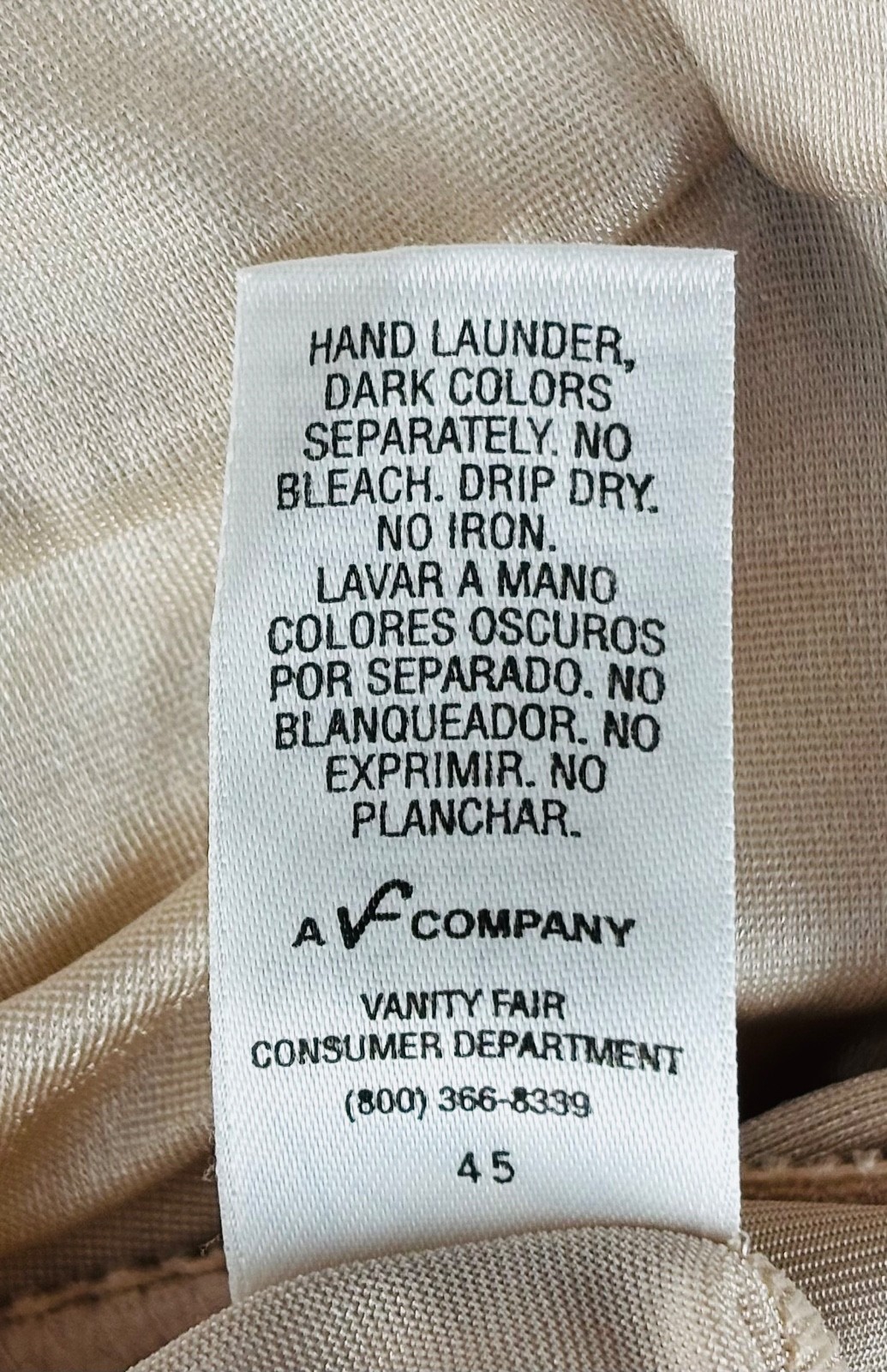 VTG VANITY FAIR SHAPING SYS. FIRM SUPPORT 1PR BRIEFS PANTIES LG FAWN 40-005 NWOT
