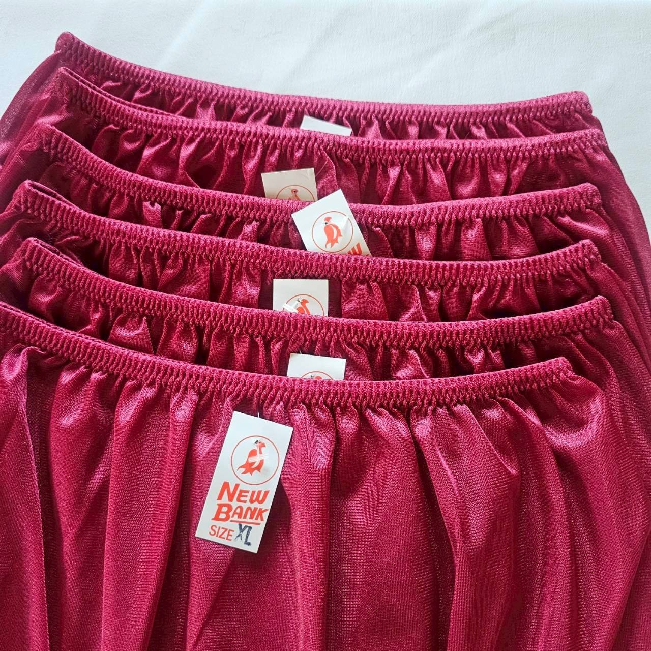 6pcs Nylon Underwear Panties Comfort Woman Man Briefs High Waist 36″-42″ XL/Red