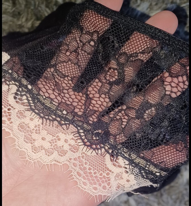 Adore Me/VS Floral Lace/mesh Hipster Panty NEW medium Black