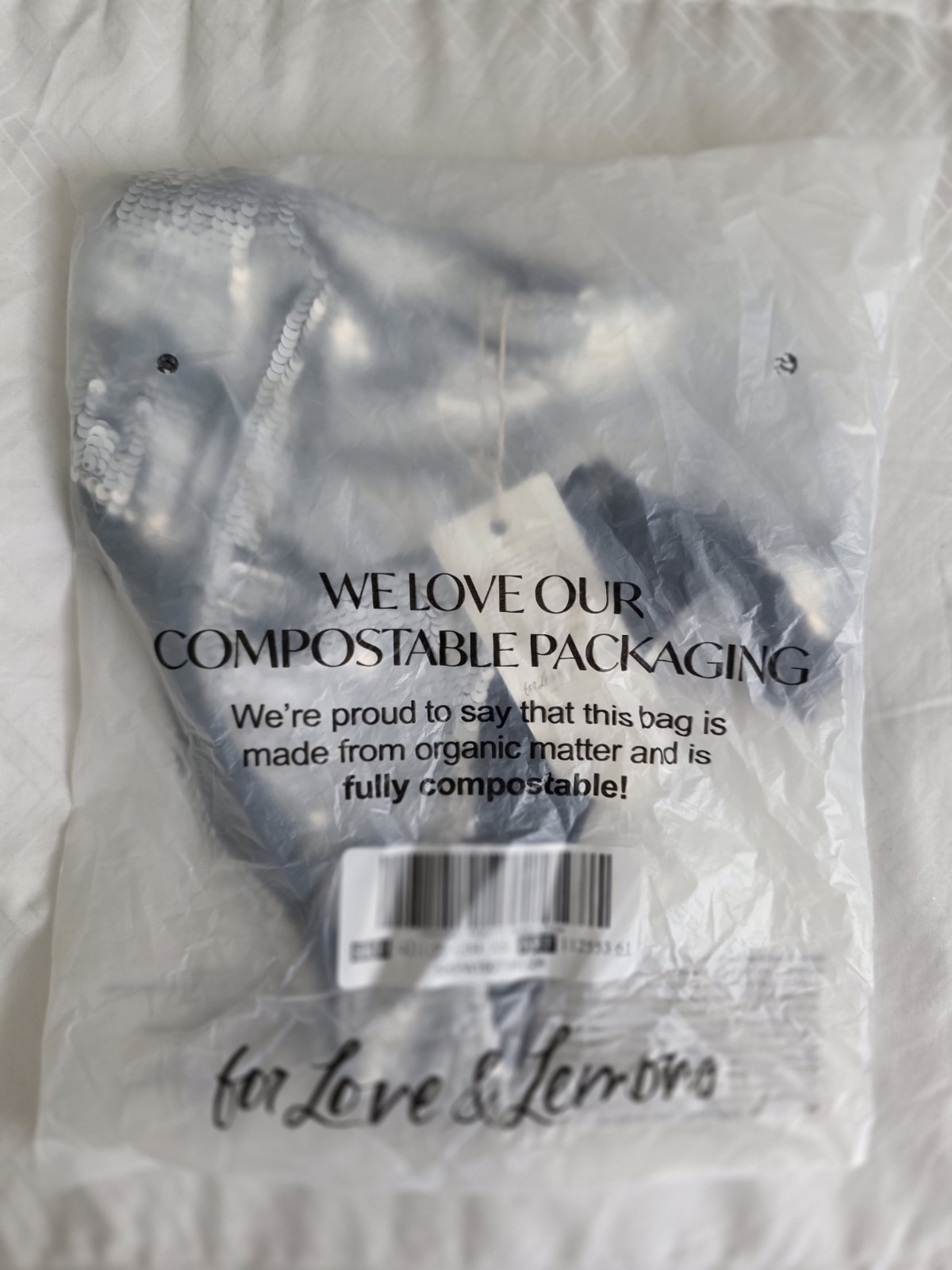 For Love & Lemons x VS Maia High Waist Y2K Panty Medium Silver Sequin XS
