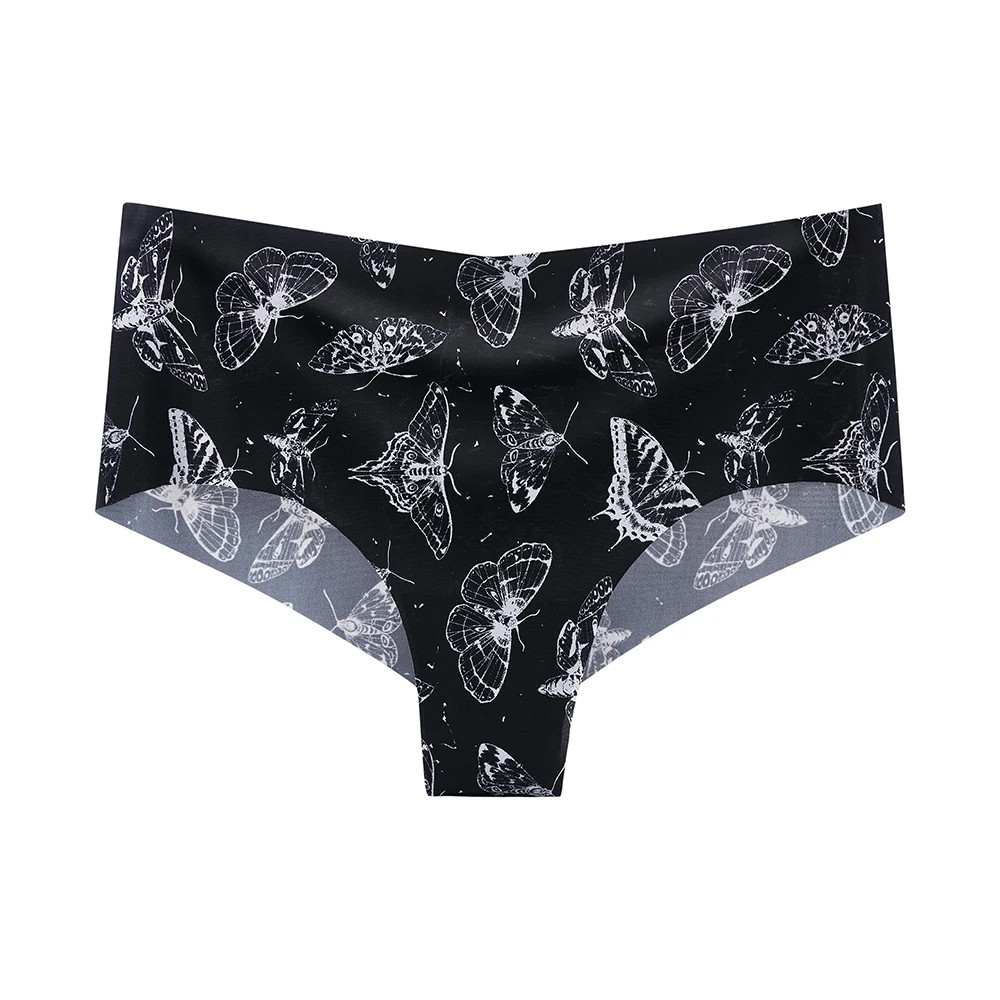 New 2026 1Pcs Women’s Seamless Print Briefs Panties Ice Silk Sports Female.