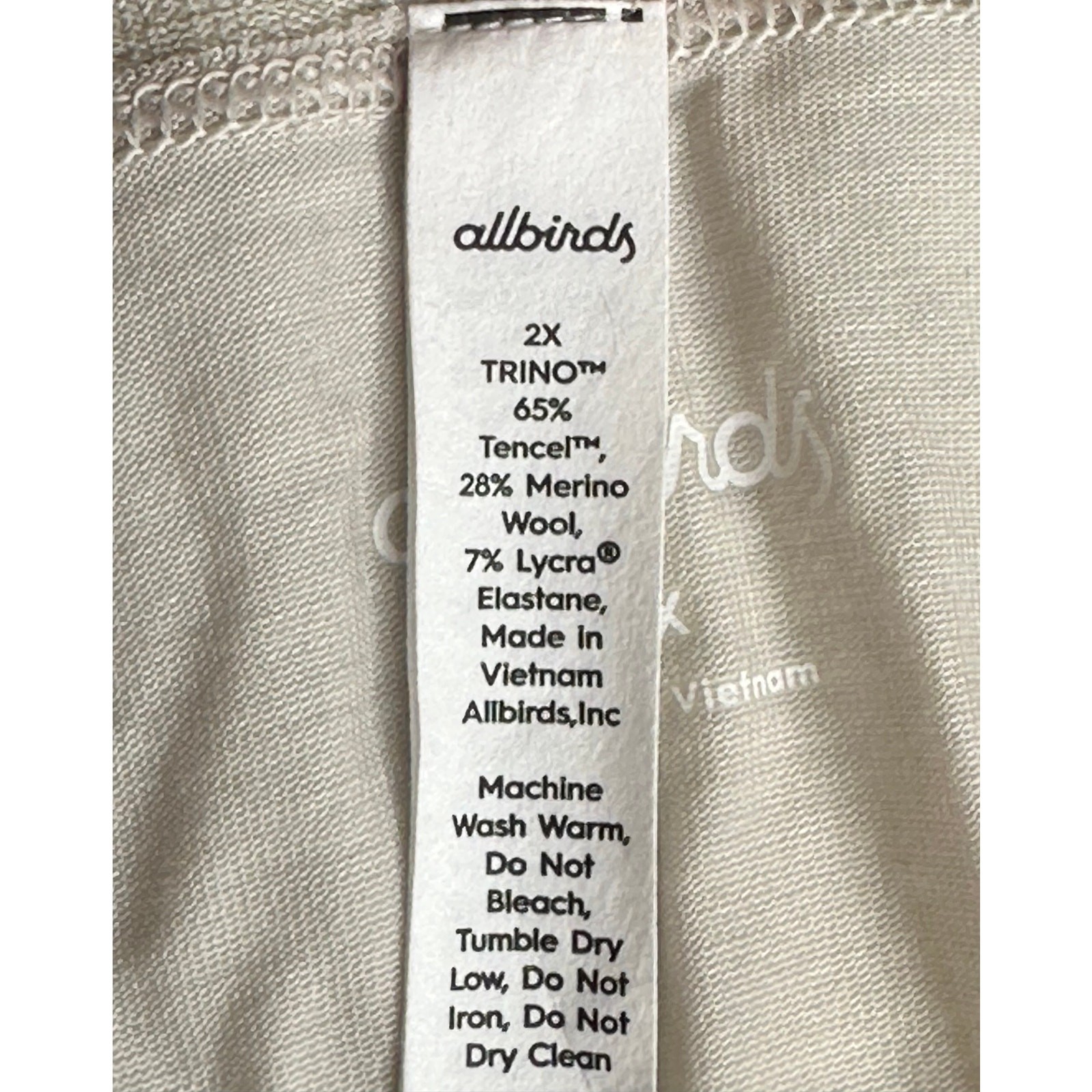 New Allbirds Trino Thong Panty Nimbus Cream 2XL Rare Discontinued Merino Tree