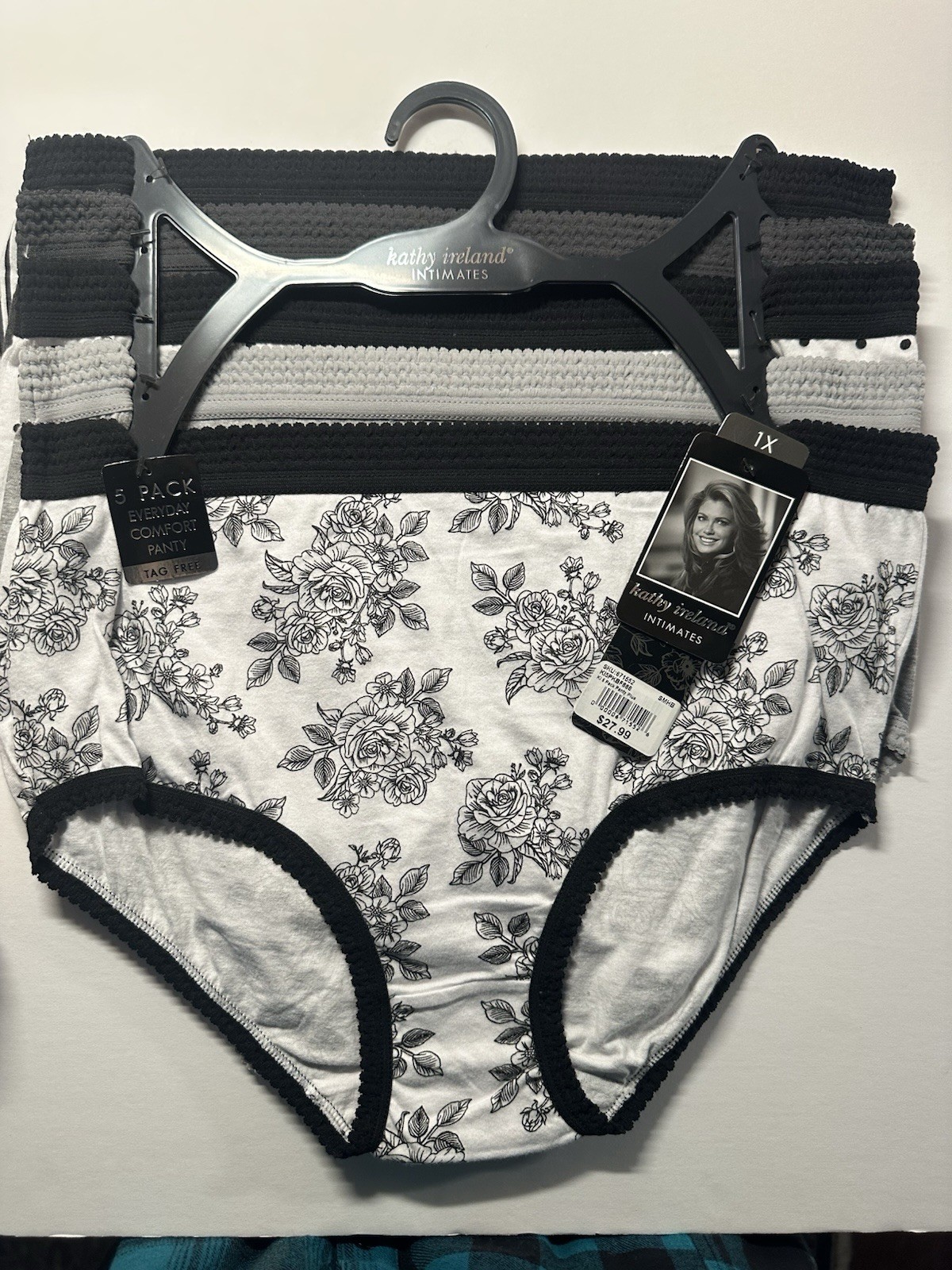 NEW Kathy Ireland Intimates 5-PK Women’s Comfort Panty Underwear Cotton Sz 1X