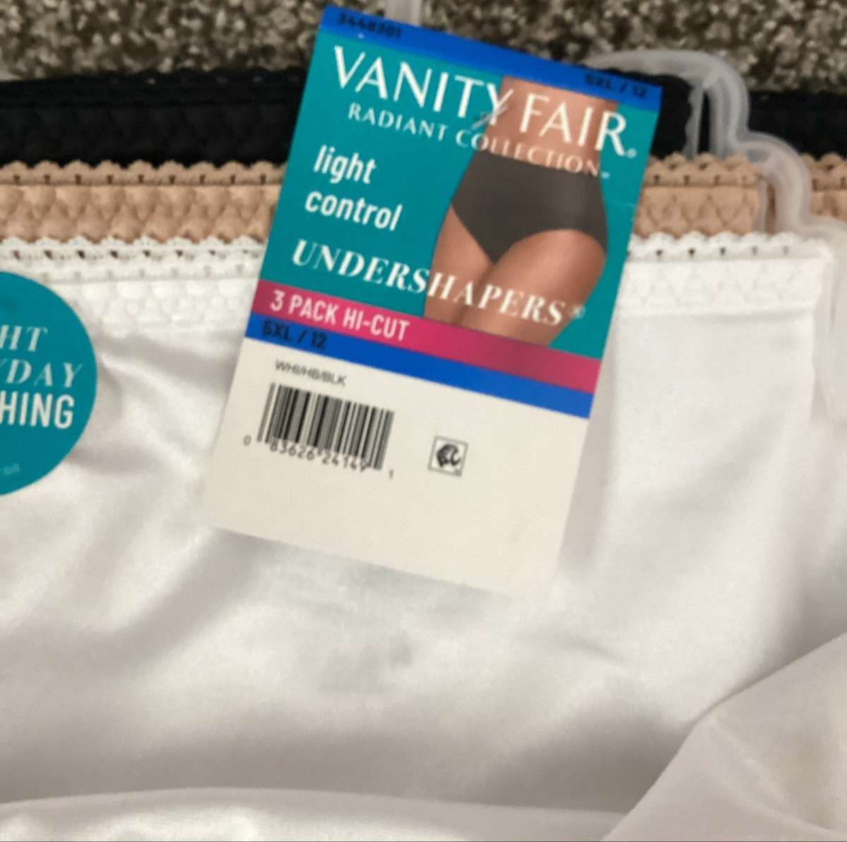 VANITY FAIR 3-Pack Hi-Cut Light Control Undershapers Panties Sz. 5XL/12*