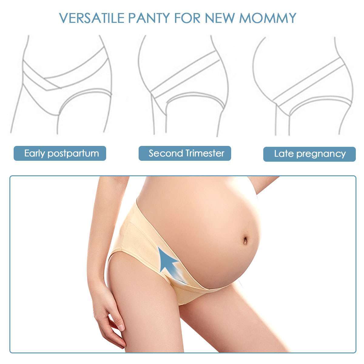 1-3Pcs Maternity Knicker Brief Low Waist Cotton Pregnant Women Underwear Panties