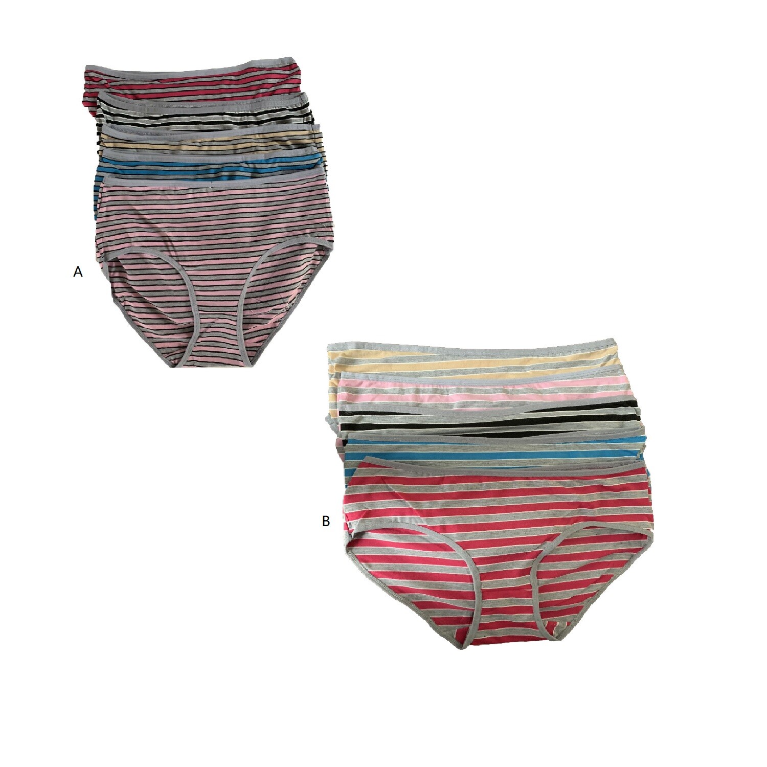 5pcs lot high waist briefs stripe cotton high cut plus underwear panties M-XXL