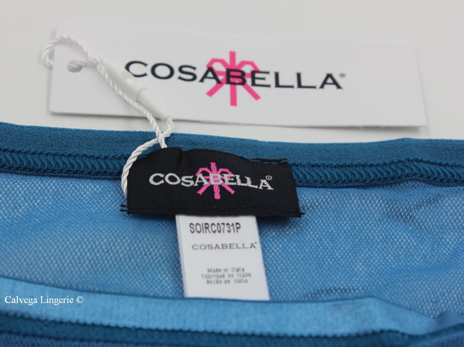 NWT COSABELLA SOIRC0731P “Soire Confidence” Mesh Boyshorts, Blue Italy, Plus