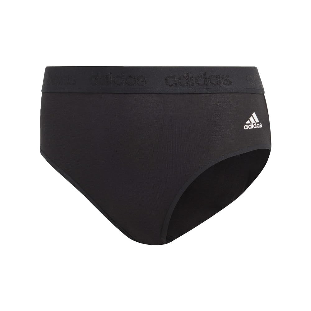 adidas Womens’ Smart Cotton Bikini Underwear 2-Pack, Black/Black