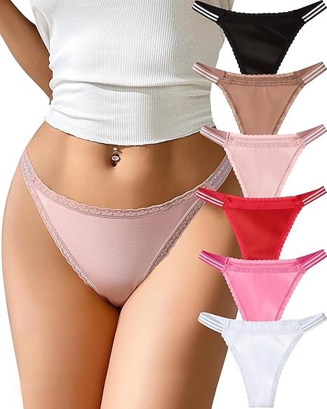 6 Tangas de Encaje suave Floral Ropa Interior Sexy Bragas de Moda para Mujer,,,,