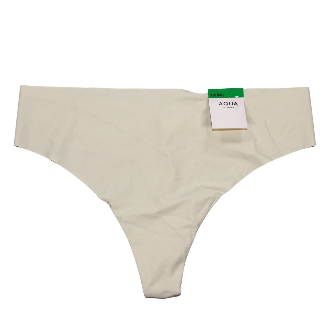 Aqua Intimates Microfiber Thong – Exclusive latte Caffe nude Large