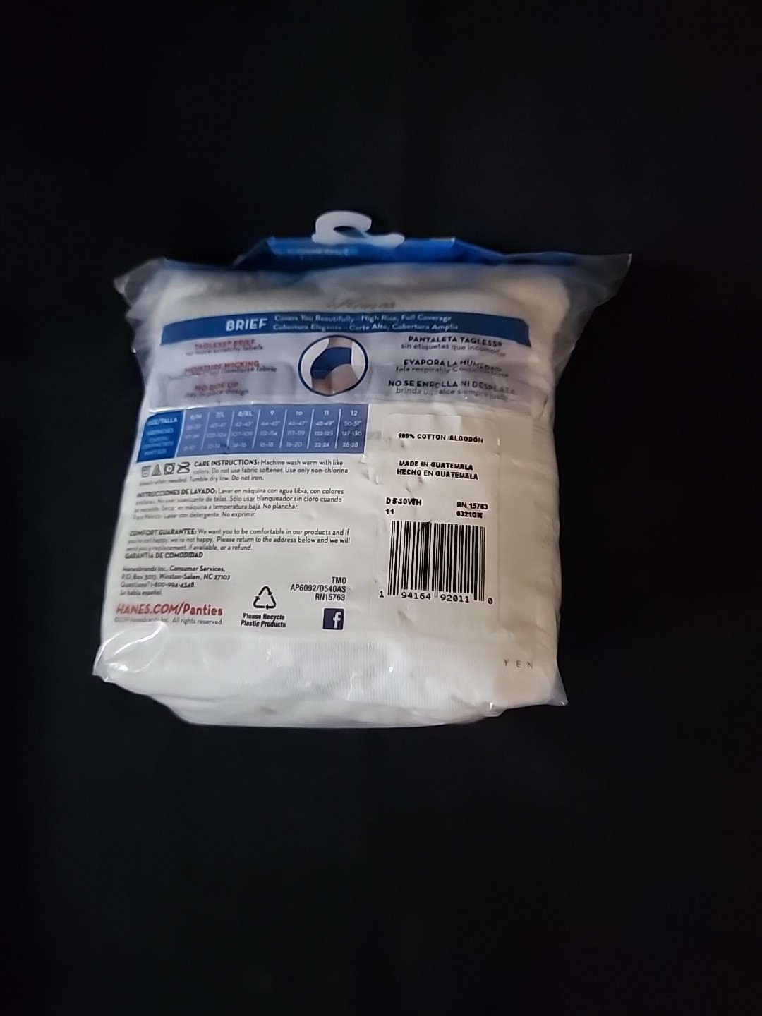 NWT Hanes Cool Comfort Cotton Briefs White Women’s Size 11 4XL 5 Pack