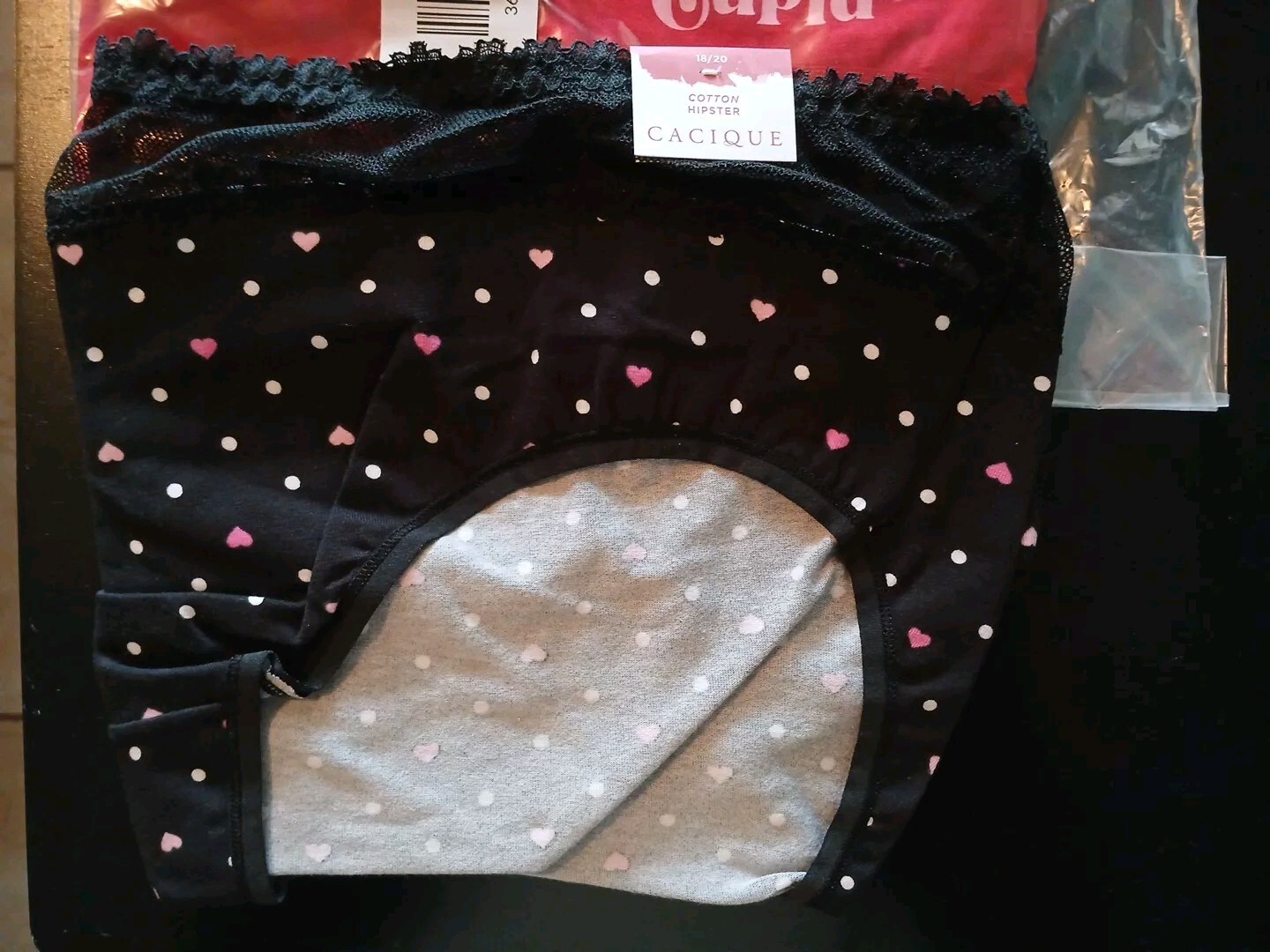Lane Bryant 18/20 Cotton Hipster SET 2 NEW W TAG Blk Pink Hearts/Red Cupid