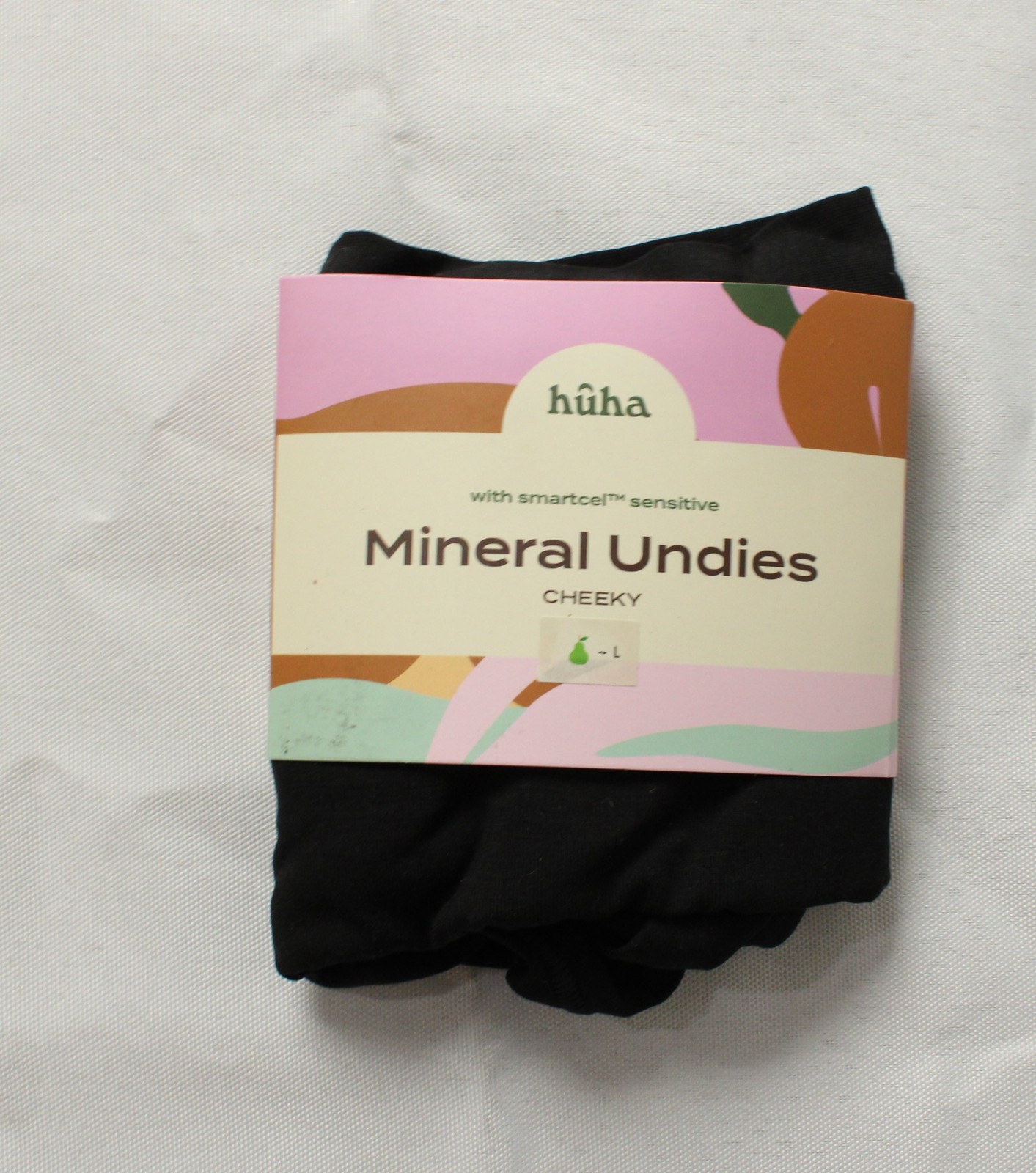 Huha Women’s Mineral Undies Soft Mid-Rise Cheeky Panty ZG3 Black Large NWT