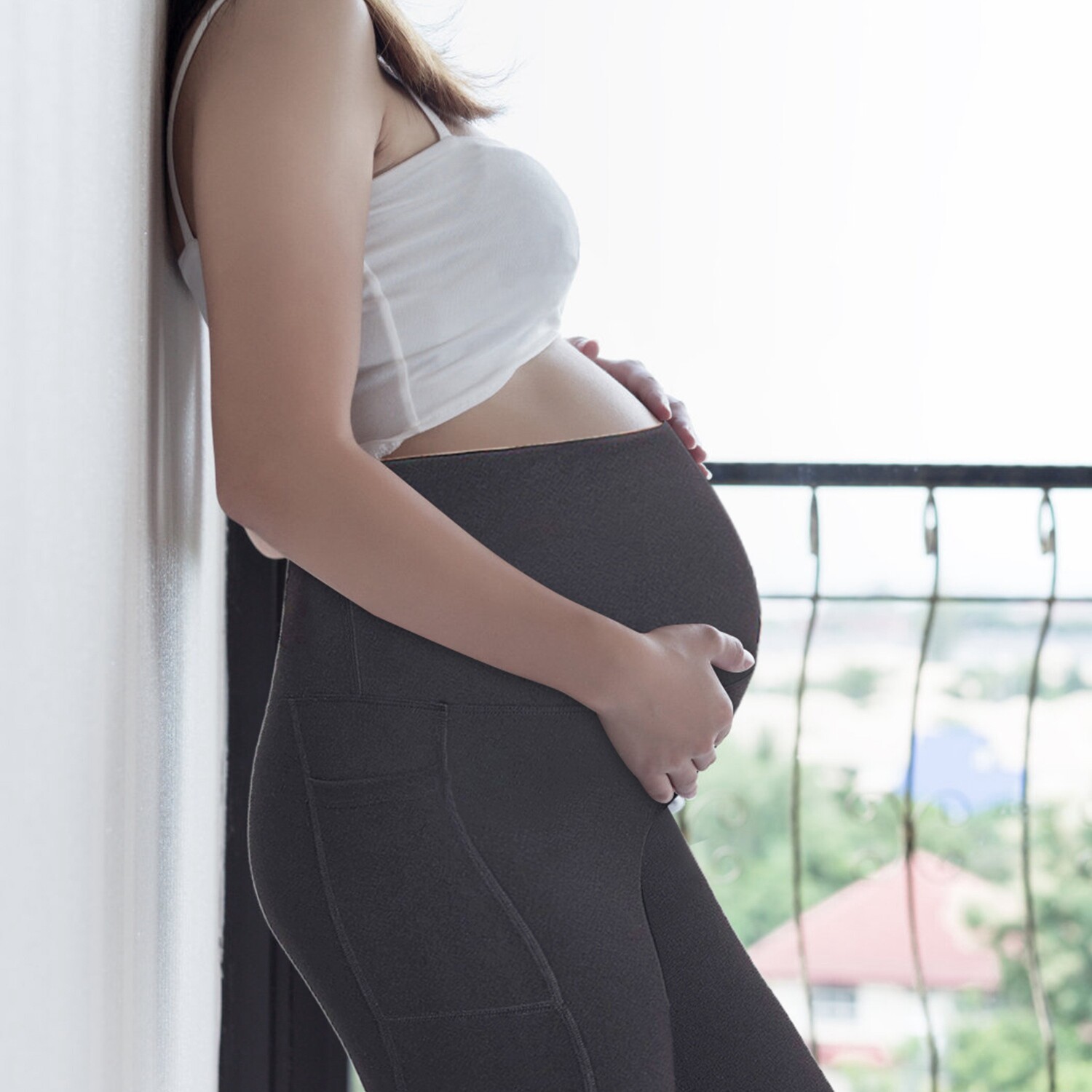 High Waisted Mid Thigh Seamless Pregnancy Underwear Over Bump Prevent