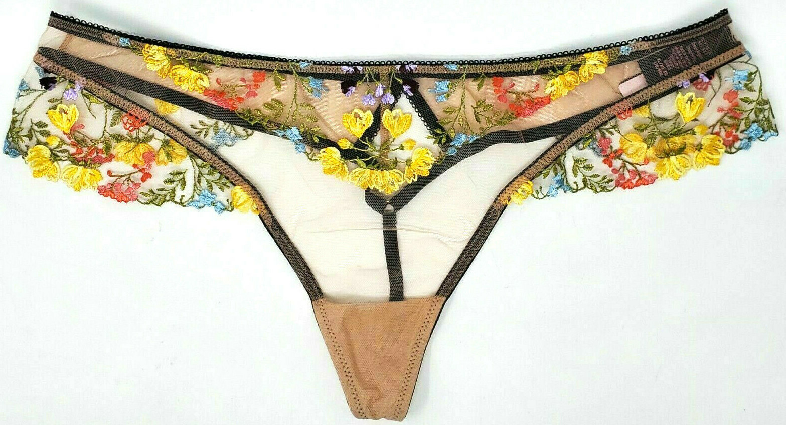NEW Victoria’s Secret DREAM ANGELS Multi Floral Embroidered Thong Panty M N6974