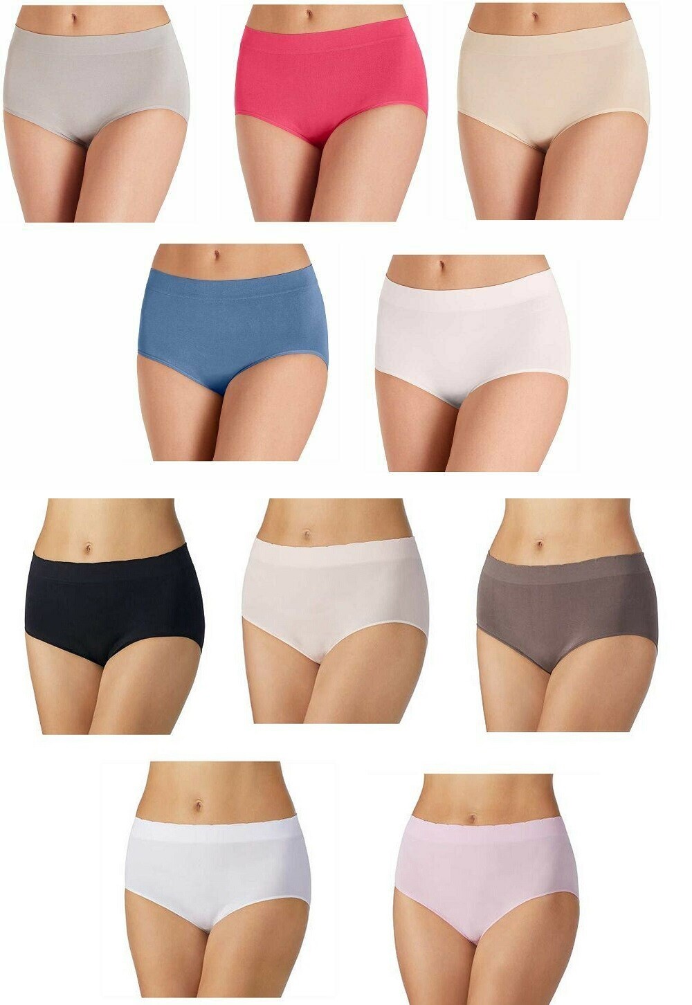 Carole Hochman Ladies’ Seamless, Stay in Place Brief, Full Coverage 4 or 5 Pack
