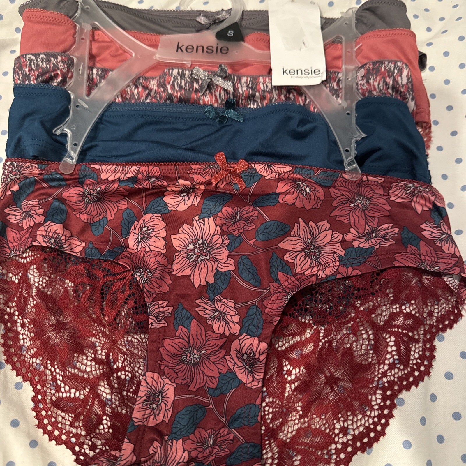 Kensie Lingerie Bikini Panties Underwear Small 5 Pack Lace Floral