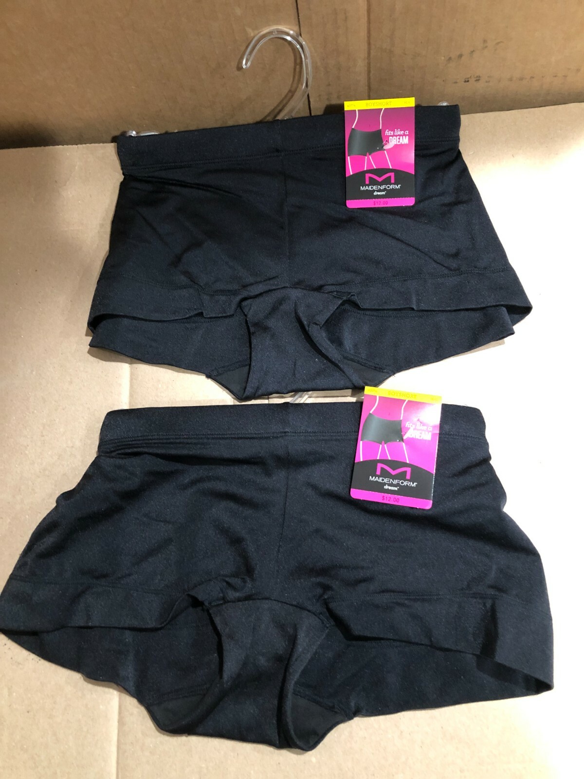 (2 Pcs) Maidenform Women’s Dream Boyshort Black Size Medium #40774 NEW FREE SHIP