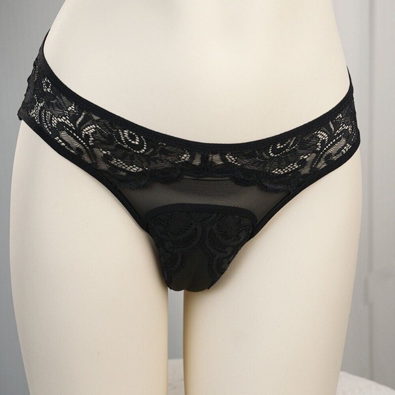 Lace Transgender Shaping Panties for Men Hidden Gaff Crossdresser Underwear