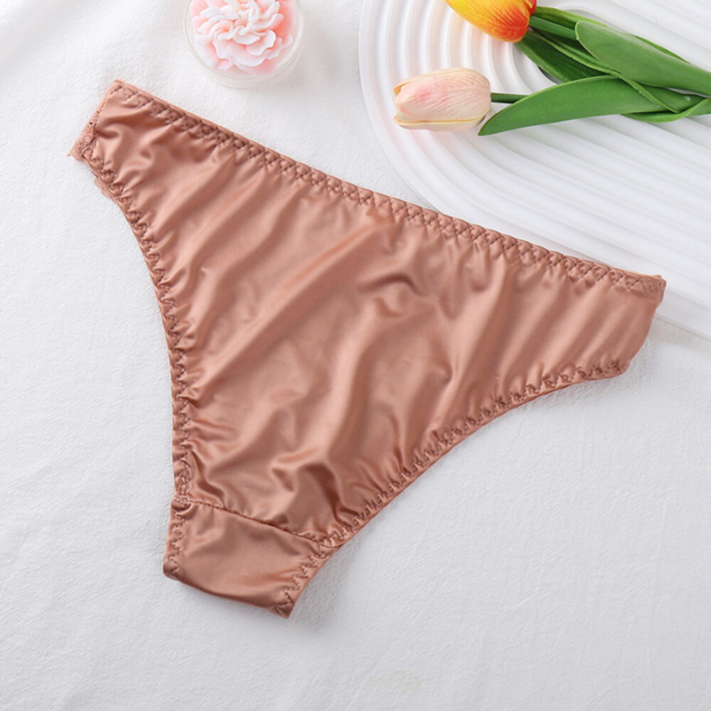 1 OR 5 Packs Sexy Womens Satin Panties Thongs High Leg Ladies Underwear Lingerie