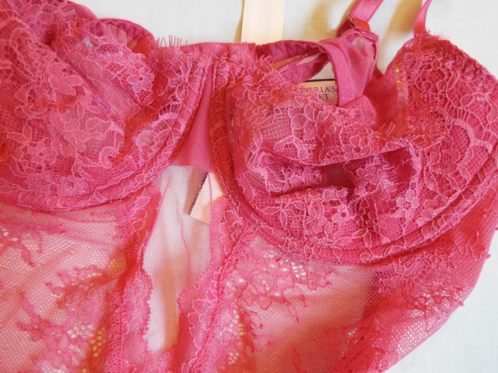 NWT Victoria’s Secret Wicked Unlined Lace Teddy L Pink