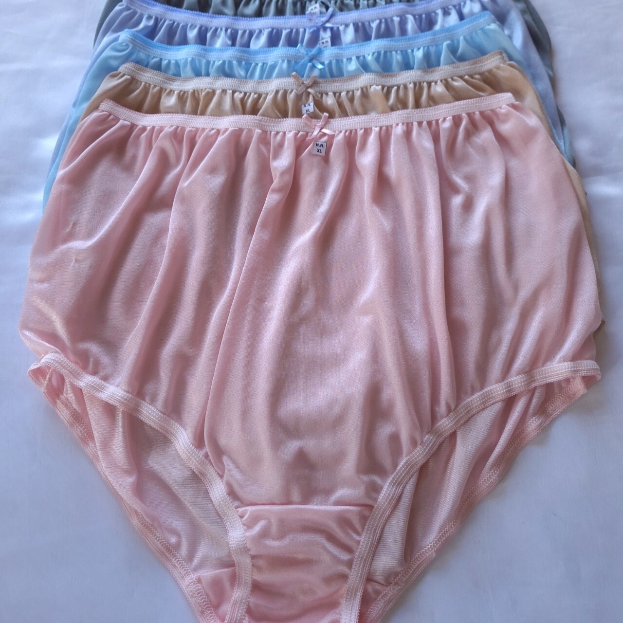 5 Large Underwear Soft Silky Nylon Smooth Briefs Woman Man High Waist 42″-50″