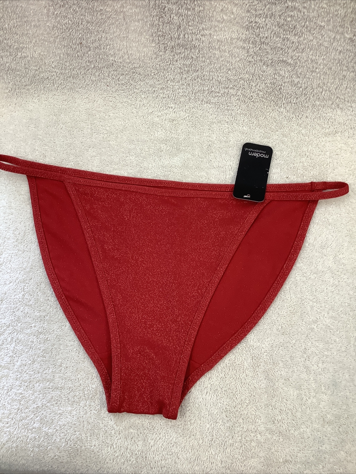 MODERN MOVEMENT RED & GOLD BIKINI 80% NYLON 10% SPANDEX 10% METALLIC