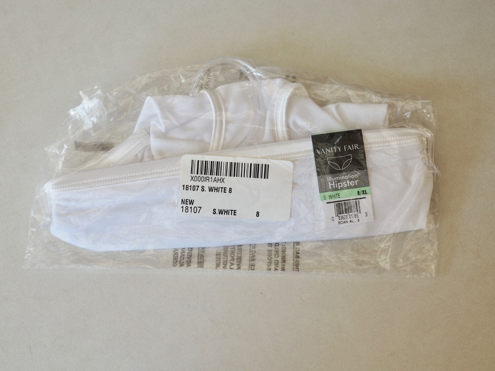 NEW Vanity Fair Illumination Hipster Panties Size 8 XL Star White 3 Pairs 18107
