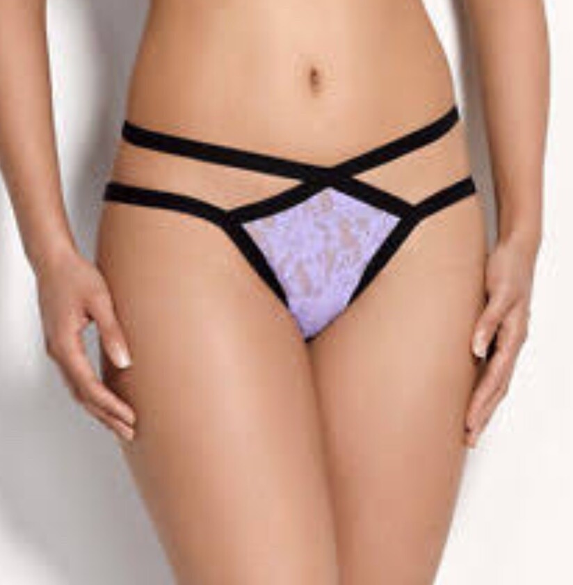HANKY PANKY 482171 RUDI BRAZILLIAN STRAPPY PANTY LILAC SIZE MEDIUM