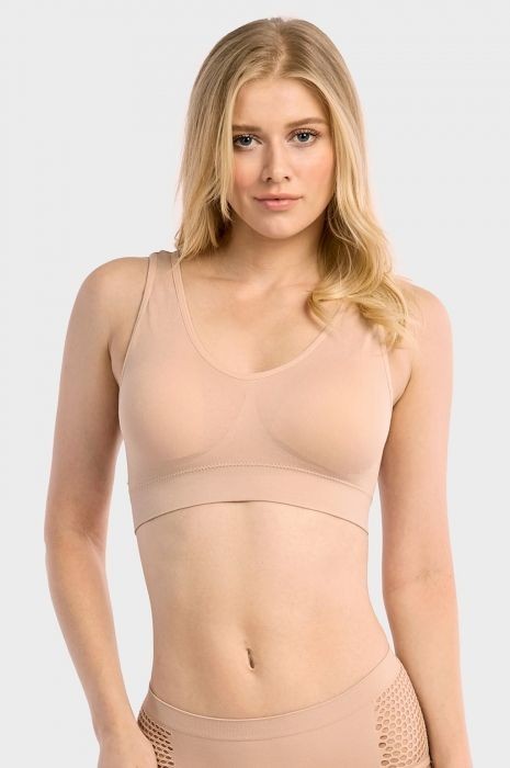 Sofra Ladies Seamless Removable Cups Sports Bra BR0124SP – 6 Pack