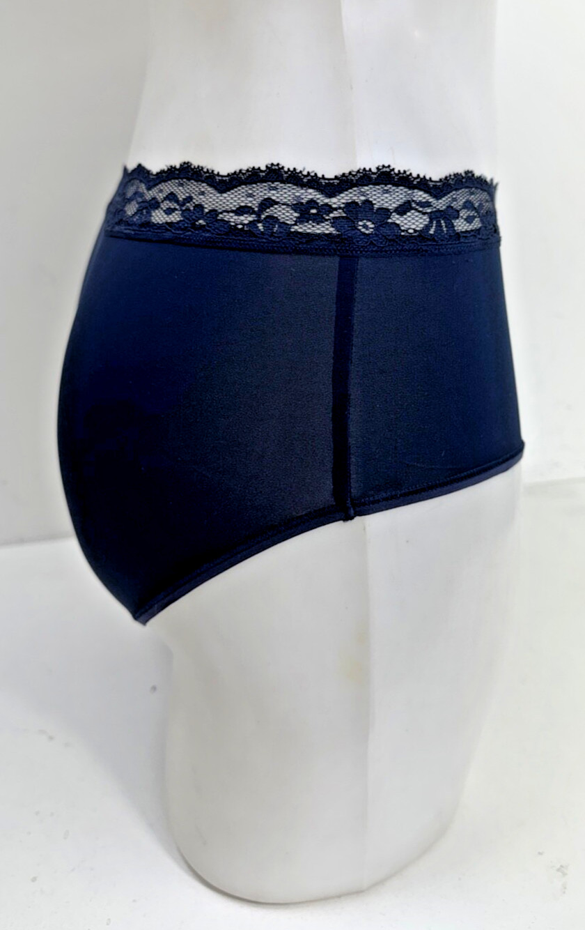 Ex M&S Navy Lace Trim Short Briefs Knickers Pack Of 5 Size 6 8 10 12 14 16 18 20