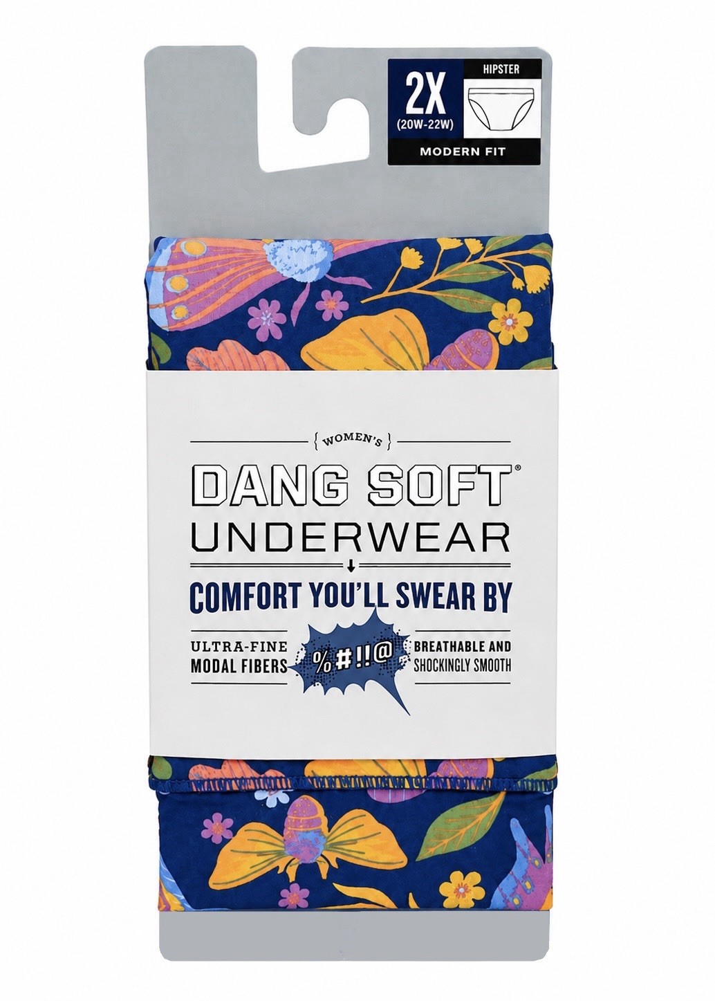 Duluth Women’s Dang Soft Underwear Modern Fit Hipster/Moth Print ~ Size 2X ~ New