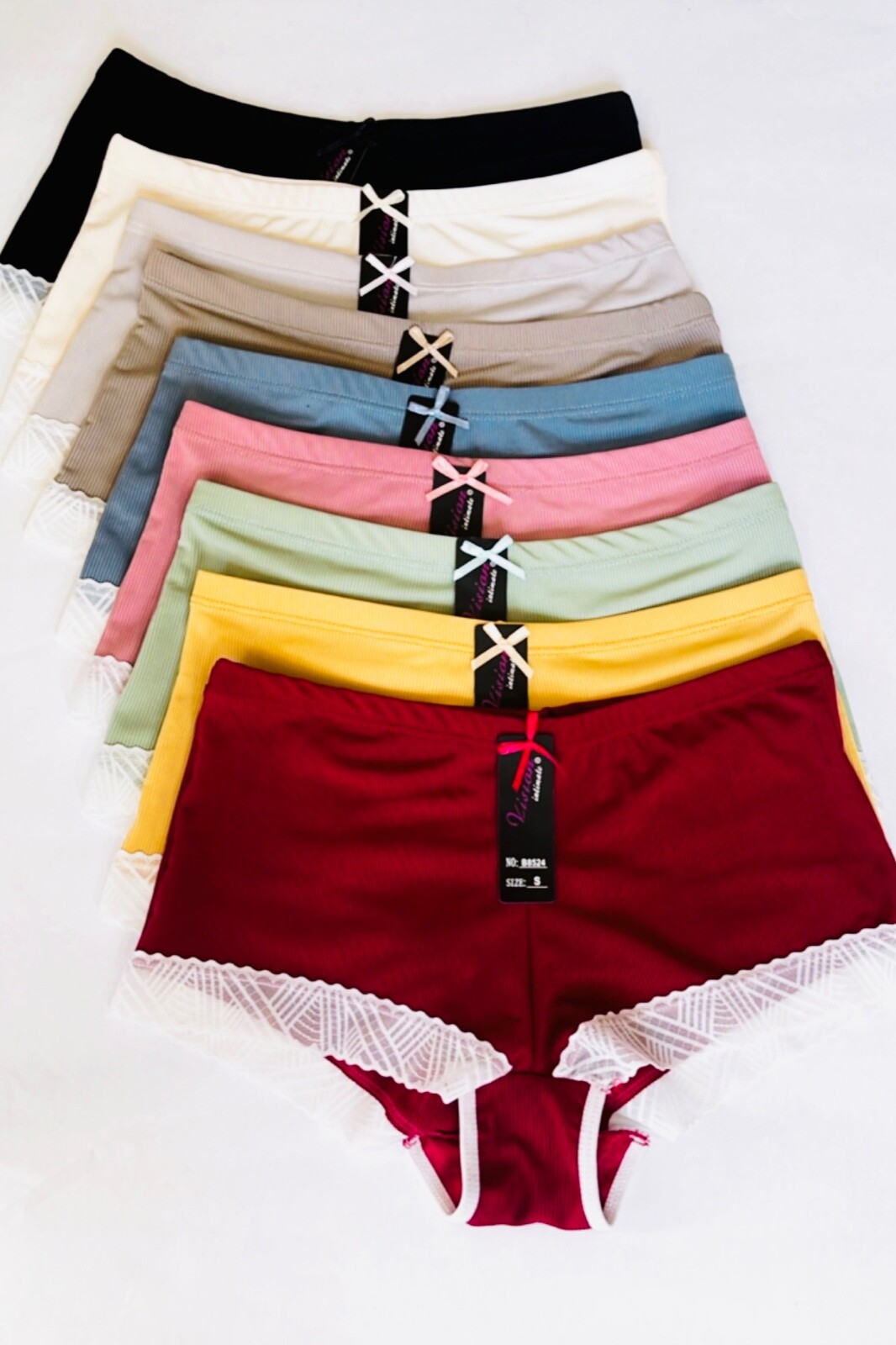 6-Pack Women’s Lace Boyshorts Bikini Panties Sexy Boy Shorts Panty Underwear 524