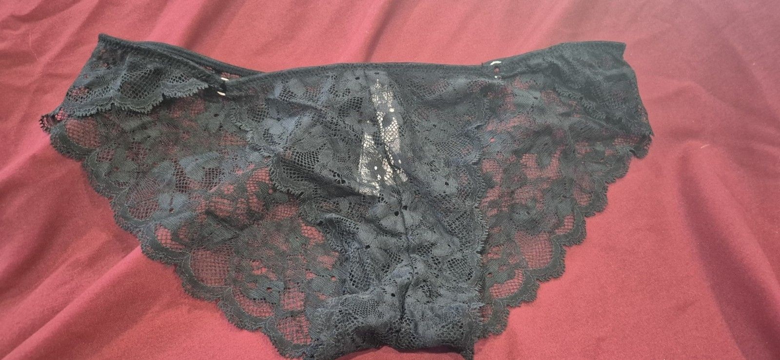 NWT Victorias Secret Medium Dream Angels Cheekini Panty Black Lace Sexy New