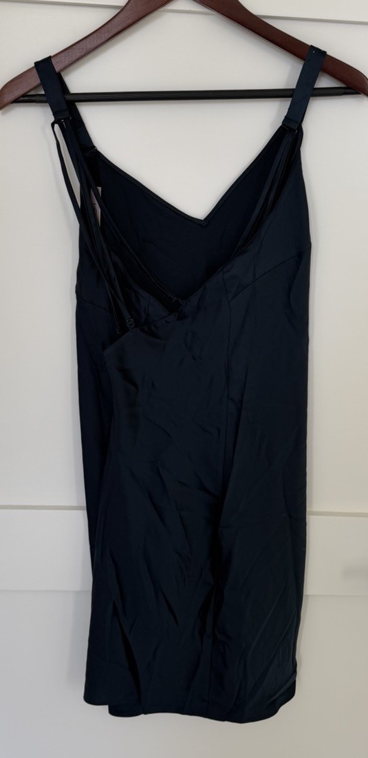 Victoria’s Secret Open Back Bling Strap Slip Dress Navy Blue Satin XXL NWT
