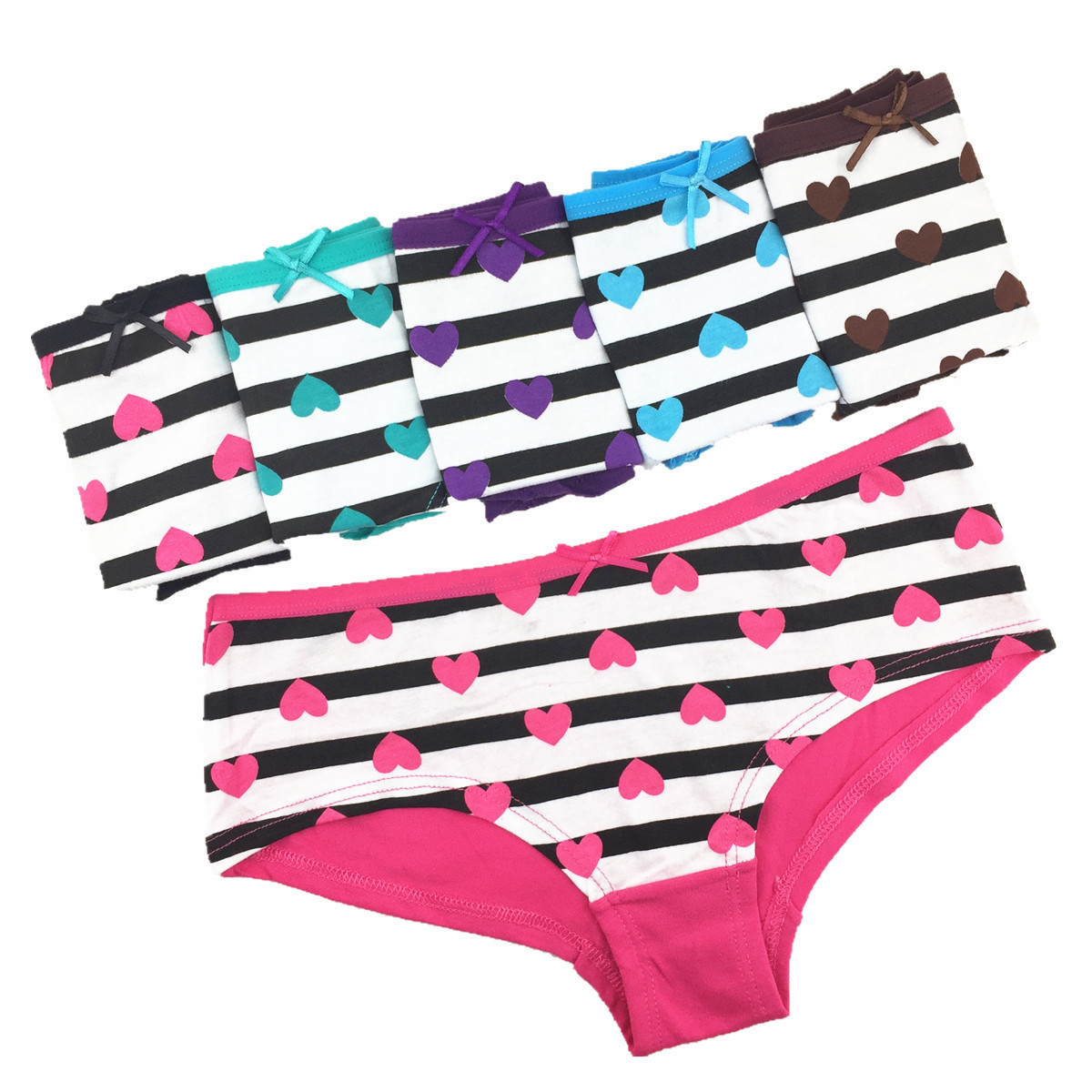 4 Or 6 Pcs Lot Womens Love Cotton Briefs Panties Hipster Underwear,XS S M