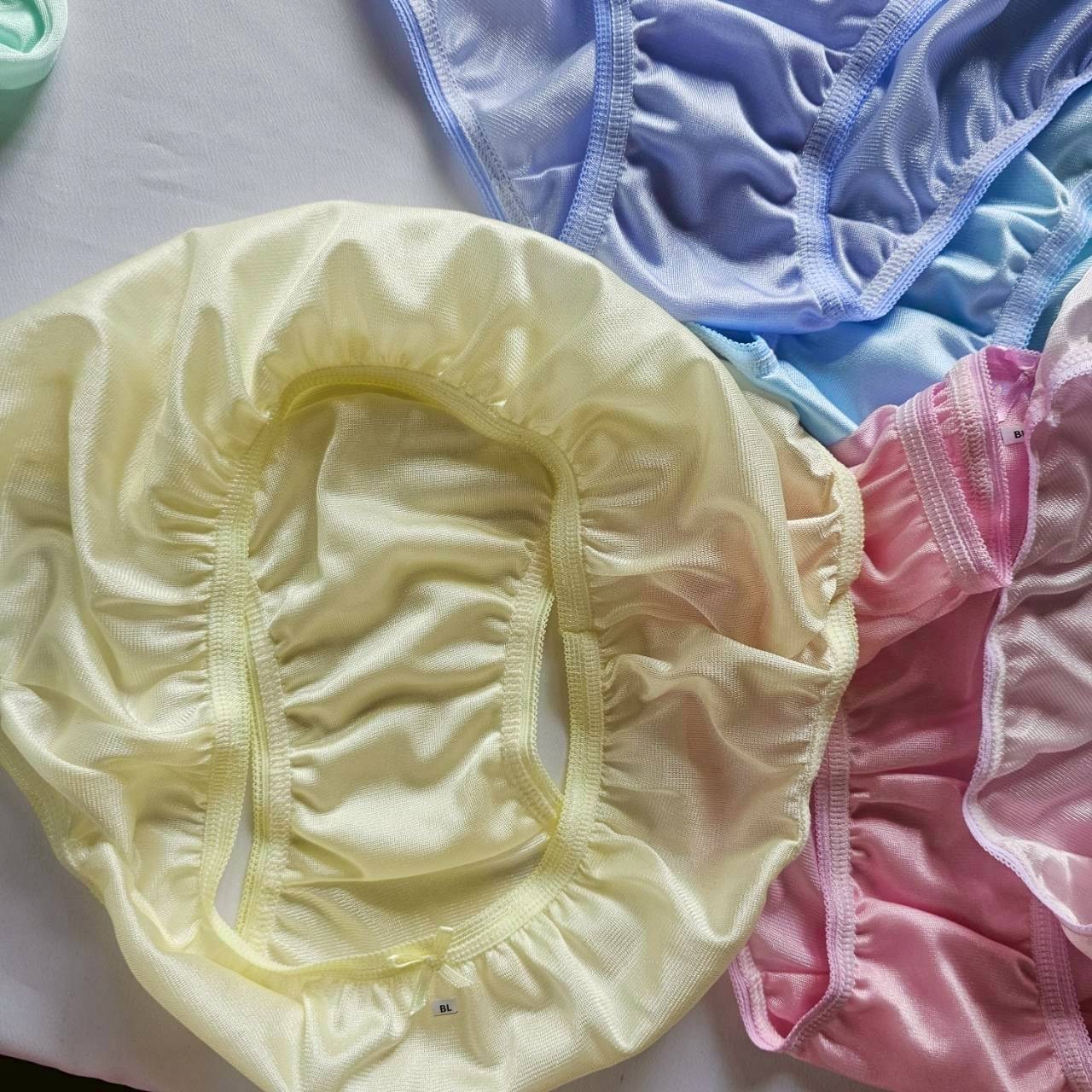 6 Bikini Panties Women Mens Nylon Vintage Silky Soft Light Briefs Hip 32″-38″L