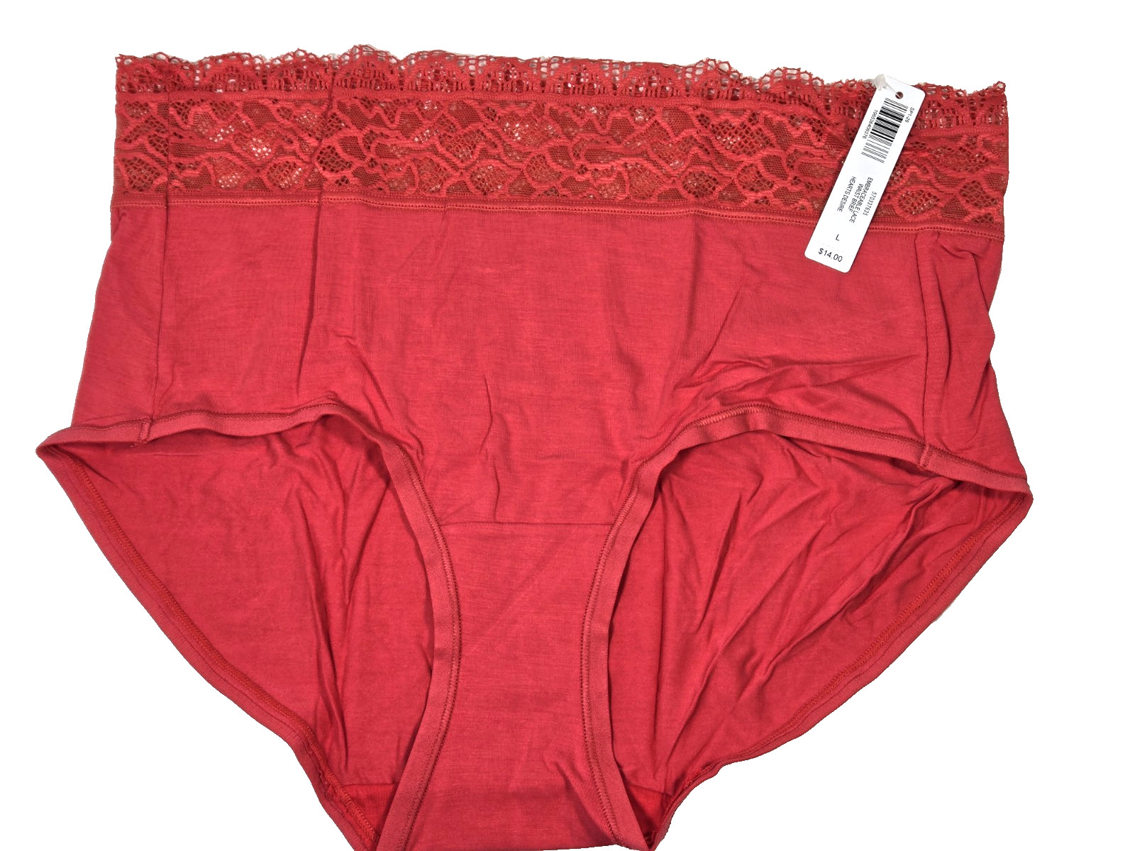 Women Panty Soma Intimates Embraceable LaceBrief Red NWT L MSRP: $12.00